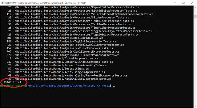 Screenshot of output from the command