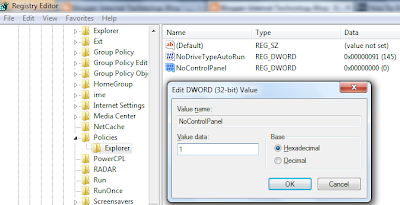 Enable CP from Registry