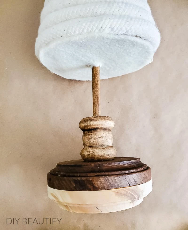 make a trunk and base with dowel rod and wood circles